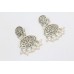 Tribal hand engraved Earrings Silver 925 Sterling white pearl bead Stone B708